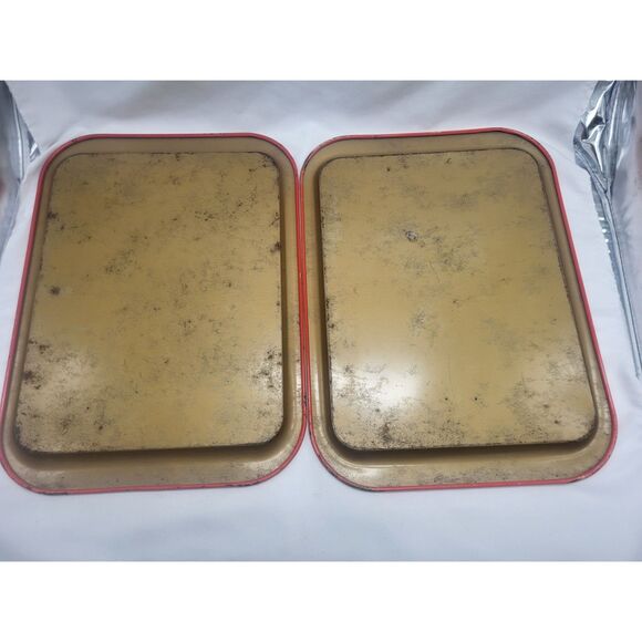 Coca-Cola 1971 Lot of 2 Metal Tin Trays - Picture 2 of 6